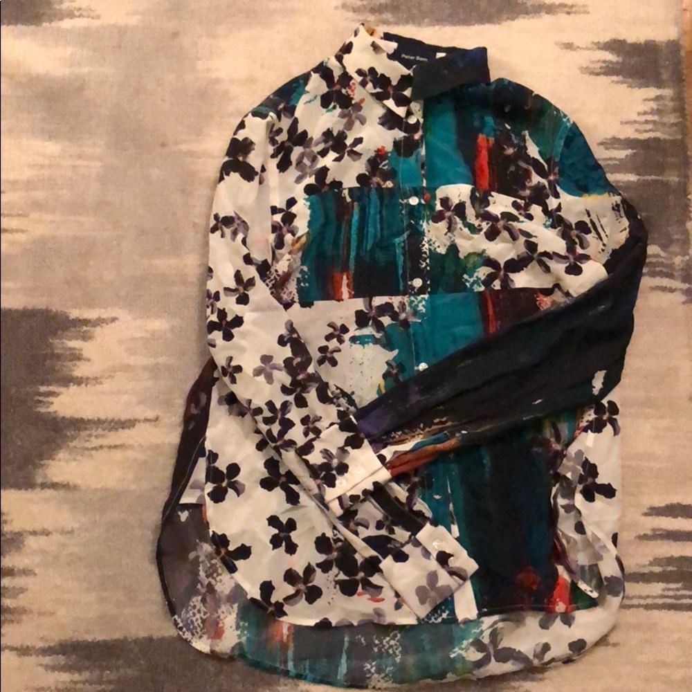 Peter Som silk printed blouse